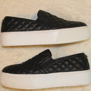 Steve Madden Ecentrcq Platform Sneaker Quilted Black Slip On Sz 7.5